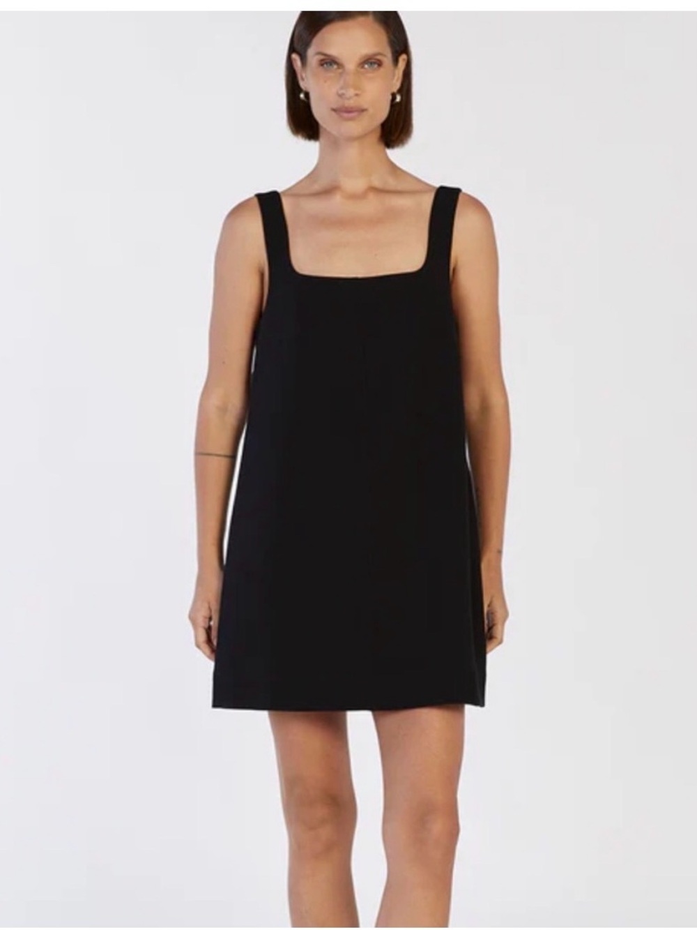 DISSH Black Mini Dress with Square Neck